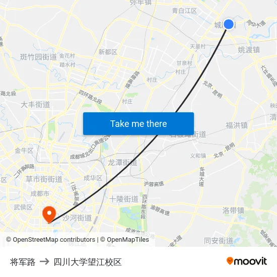 将军路 to 四川大学望江校区 map