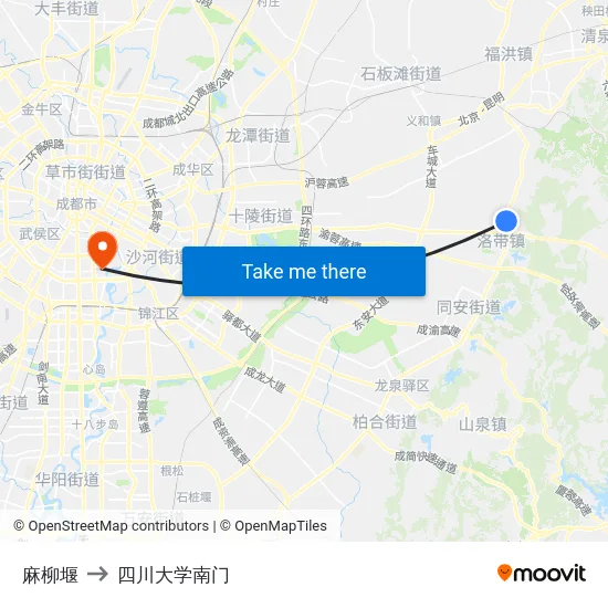 麻柳堰 to 四川大学南门 map