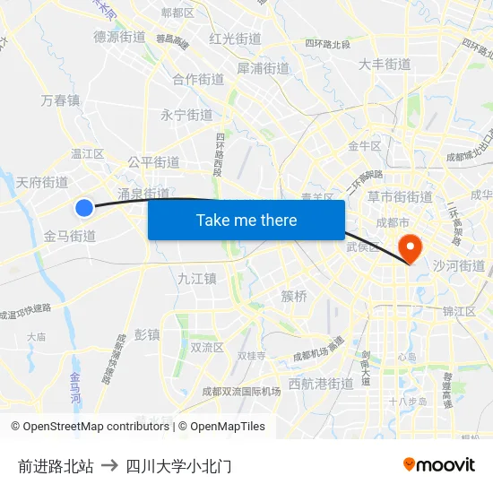 前进路北站 to 四川大学小北门 map