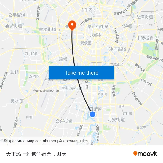 大市场 to 博学宿舍，财大 map