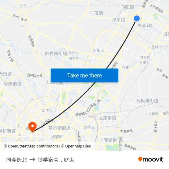 同金街北 to 博学宿舍，财大 map