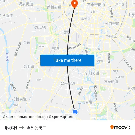 麻柳村 to 博学公寓二 map