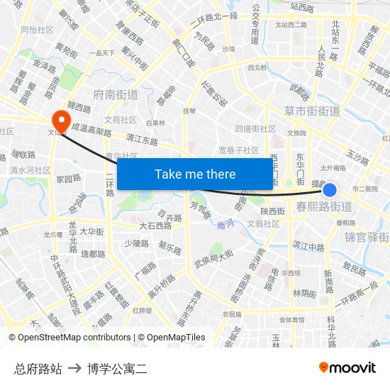 总府路站 to 博学公寓二 map