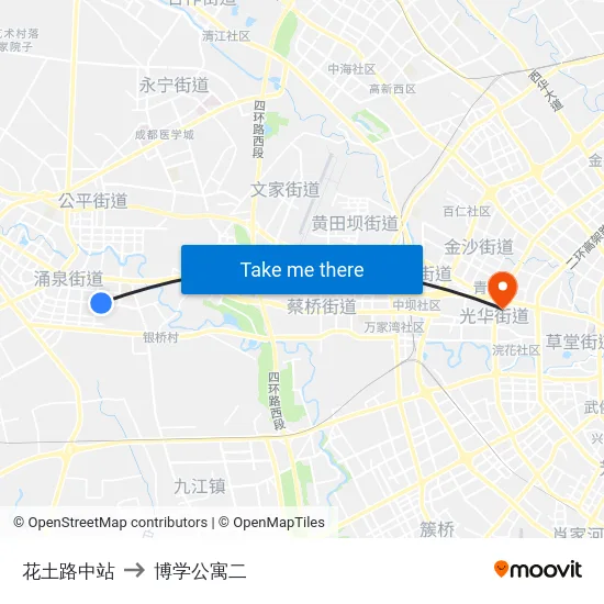 花土路中站 to 博学公寓二 map