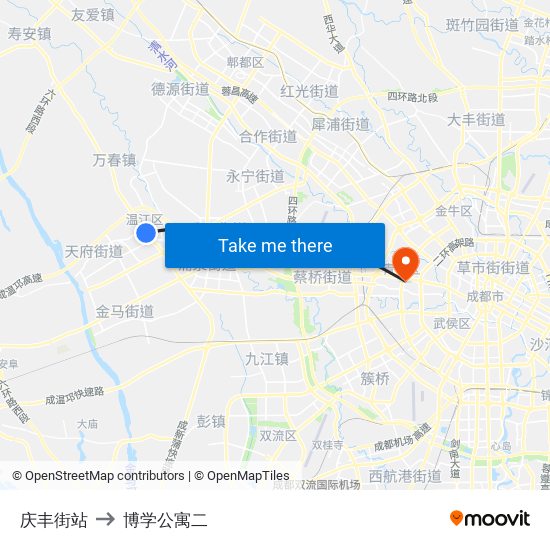 庆丰街站 to 博学公寓二 map