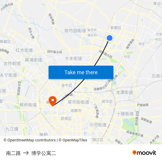 南二路 to 博学公寓二 map
