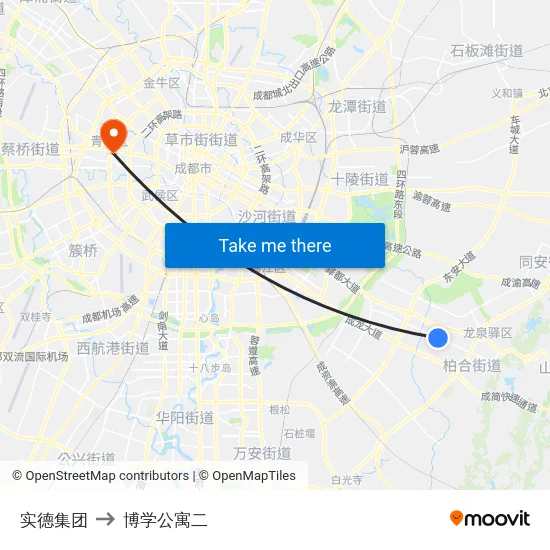 实德集团 to 博学公寓二 map