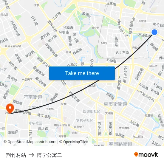 荆竹村站 to 博学公寓二 map