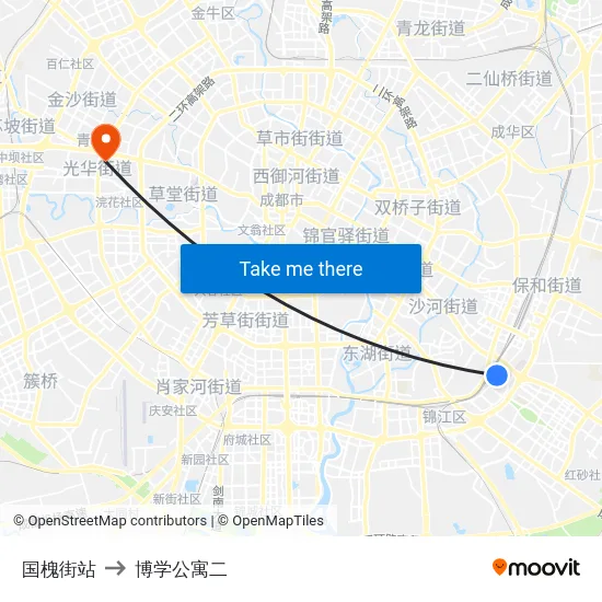国槐街站 to 博学公寓二 map