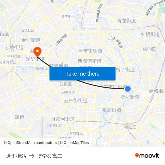 通汇街站 to 博学公寓二 map