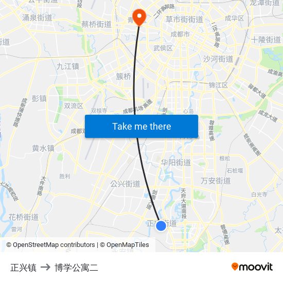 正兴镇 to 博学公寓二 map