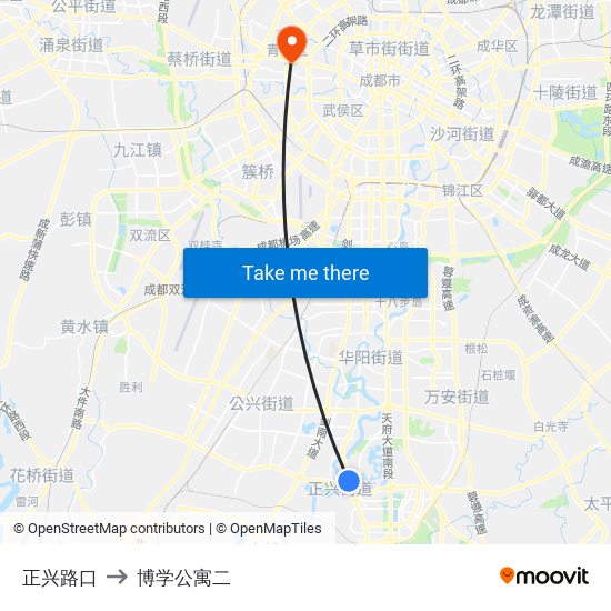 正兴路口 to 博学公寓二 map