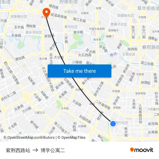 紫荆西路站 to 博学公寓二 map