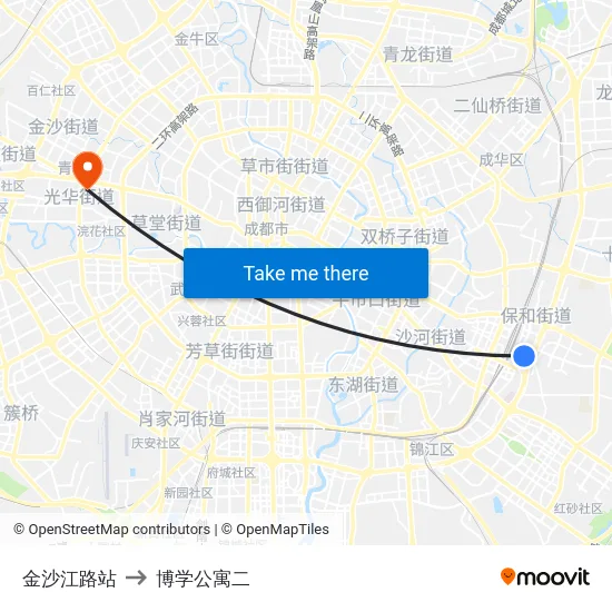 金沙江路站 to 博学公寓二 map