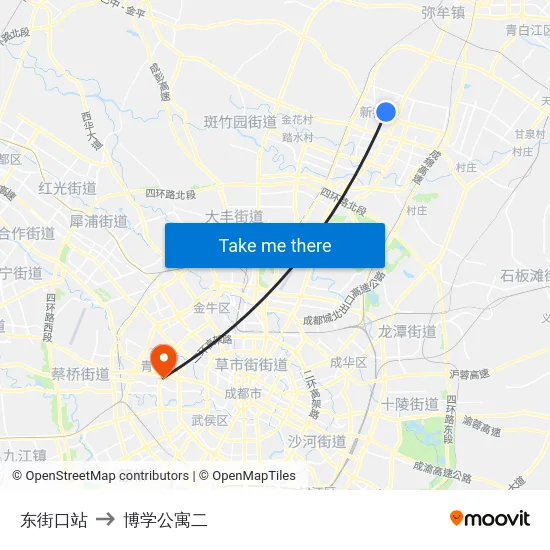 东街口站 to 博学公寓二 map