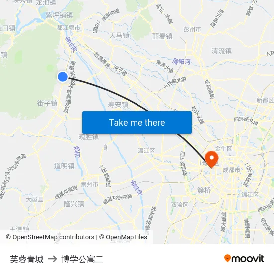 芙蓉青城 to 博学公寓二 map