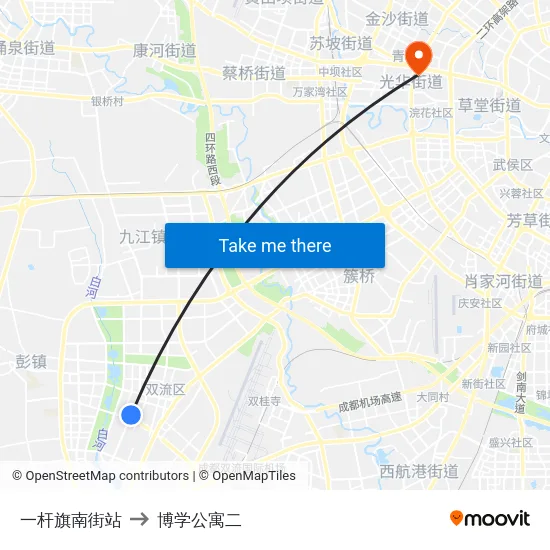 一杆旗南街站 to 博学公寓二 map