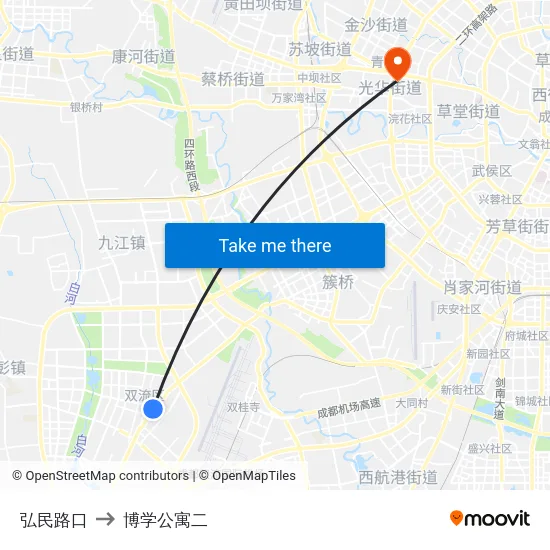 弘民路口 to 博学公寓二 map