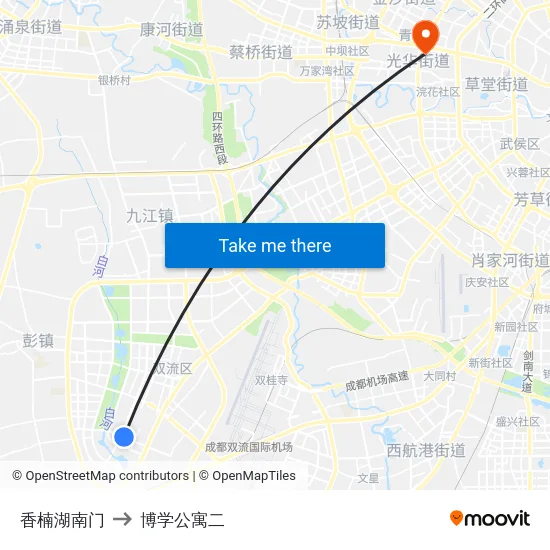 香楠湖南门 to 博学公寓二 map