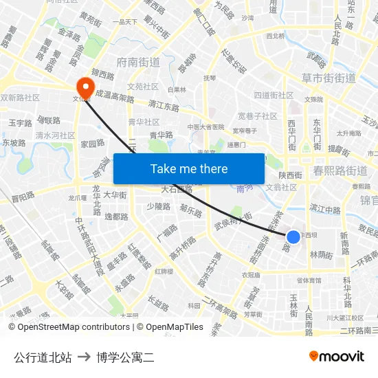 公行道北站 to 博学公寓二 map