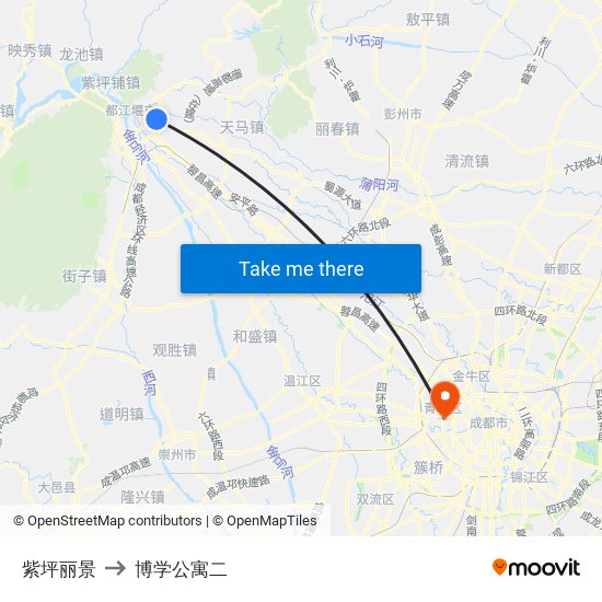 紫坪丽景 to 博学公寓二 map