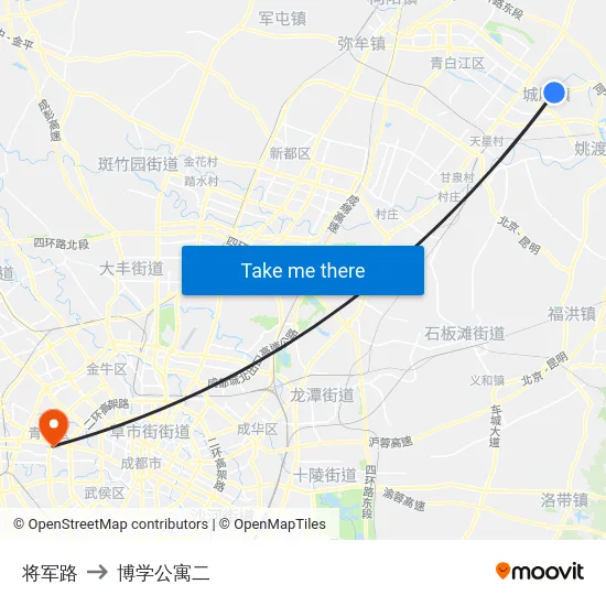 将军路 to 博学公寓二 map