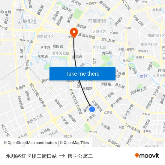 永顺路红牌楼二街口站 to 博学公寓二 map