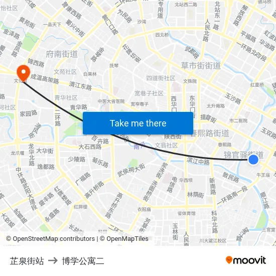 芷泉街站 to 博学公寓二 map