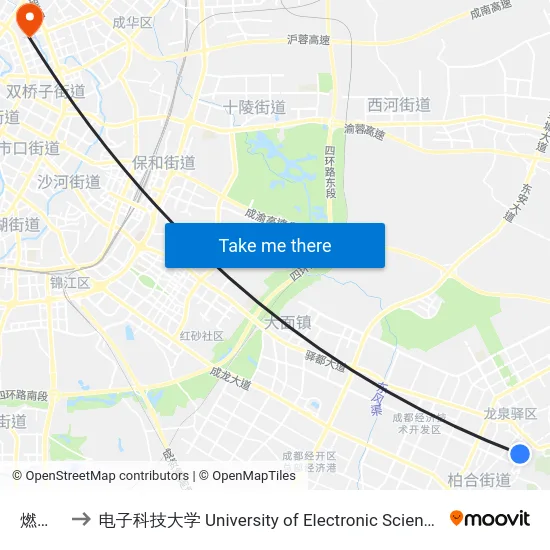 燃灯寺路 to 电子科技大学 University of Electronic Science and Technology of China map