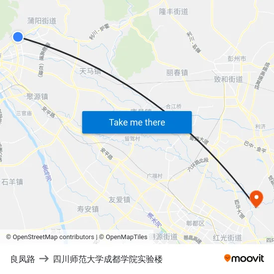 良凤路 to 四川师范大学成都学院实验楼 map