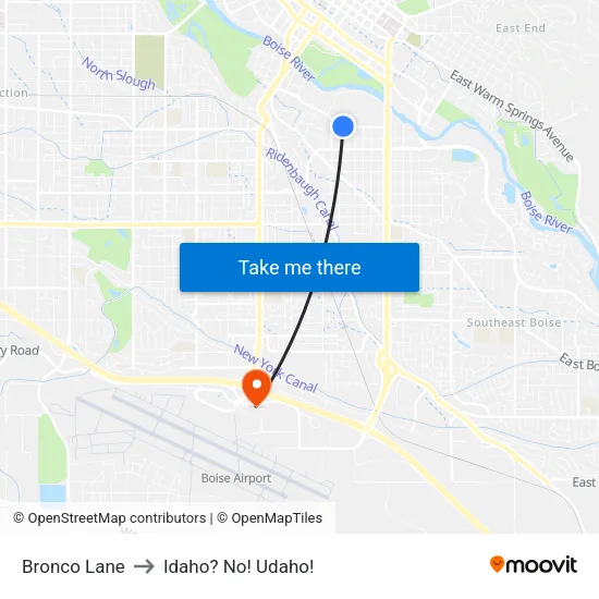 Bronco Lane to Idaho? No! Udaho! map