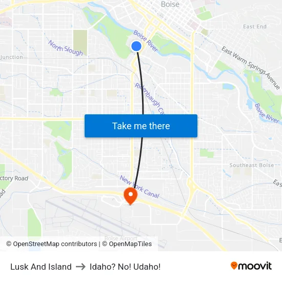 Lusk And Island to Idaho? No! Udaho! map