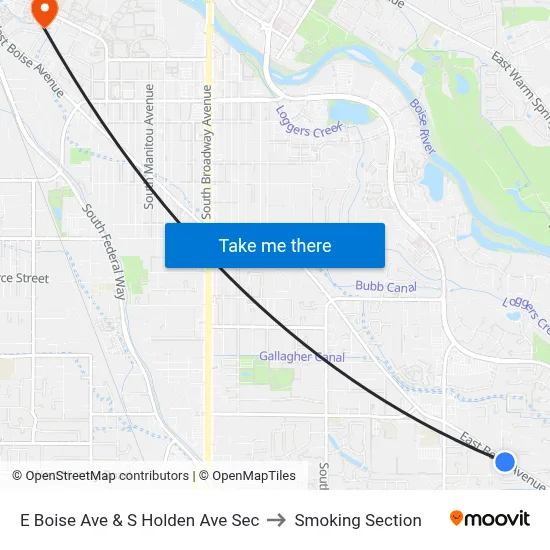 E Boise Ave & S Holden Ave Sec to Smoking Section map