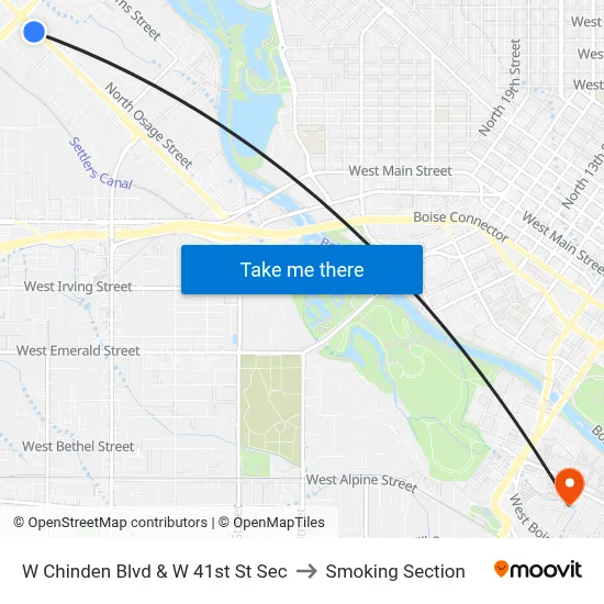 W Chinden Blvd & W 41st St Sec to Smoking Section map