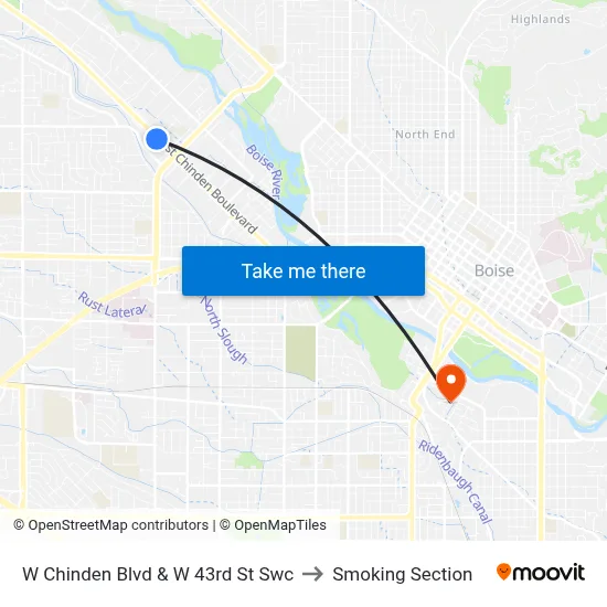 W Chinden Blvd & W 43rd St Swc to Smoking Section map
