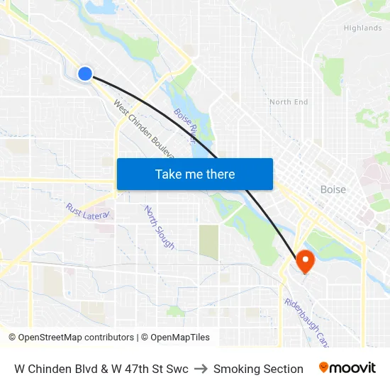W Chinden Blvd & W 47th St Swc to Smoking Section map