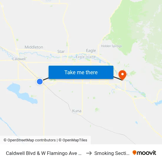 Caldwell Blvd & W Flamingo Ave Swc to Smoking Section map