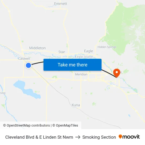 Cleveland Blvd & E Linden St Nwm to Smoking Section map
