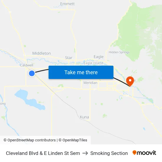 Cleveland Blvd & E Linden St Sem to Smoking Section map