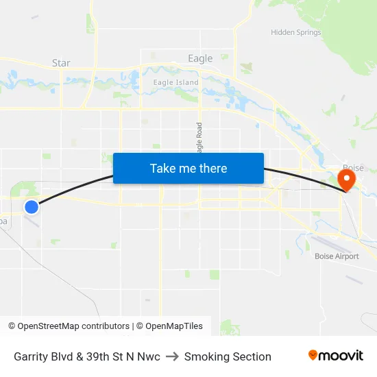 Garrity Blvd & 39th St N Nwc to Smoking Section map