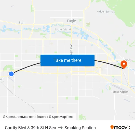 Garrity Blvd & 39th St N Sec to Smoking Section map