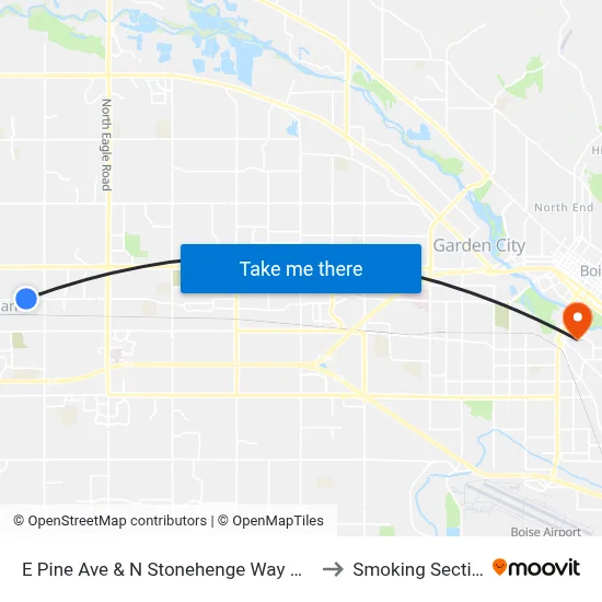 E Pine Ave & N Stonehenge Way Nwm to Smoking Section map