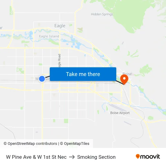 W Pine Ave & W 1st St Nec to Smoking Section map