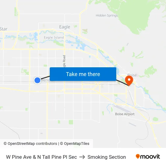 W Pine Ave & N Tall Pine Pl Sec to Smoking Section map