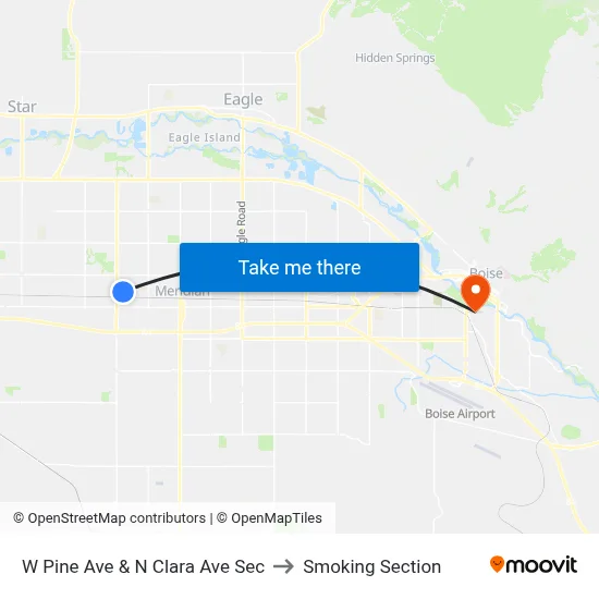 W Pine Ave & N Clara Ave Sec to Smoking Section map