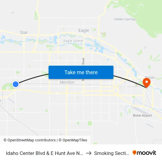 Idaho Center Blvd & E Hunt Ave Nem to Smoking Section map