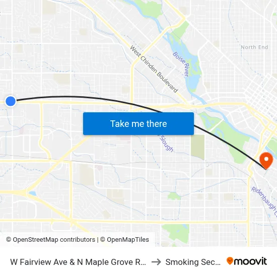 W Fairview Ave & N Maple Grove Rd Nwc to Smoking Section map