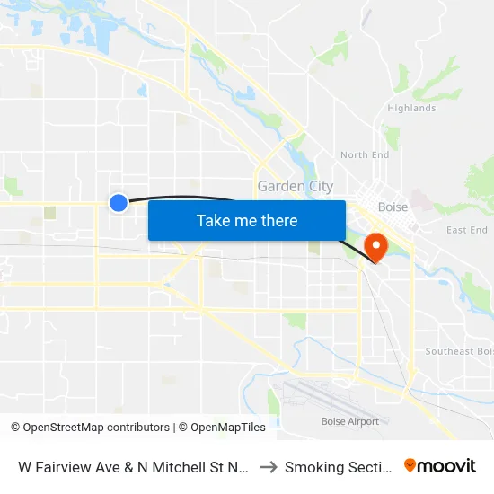 W Fairview Ave & N Mitchell St Nwc to Smoking Section map