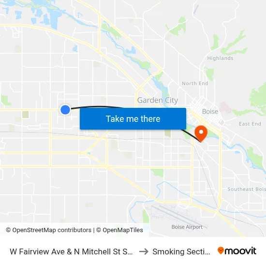 W Fairview Ave & N Mitchell St Sec to Smoking Section map