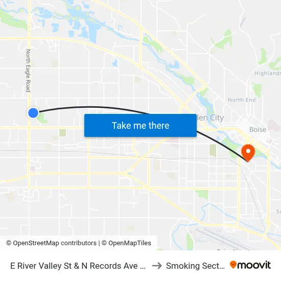 E River Valley St & N Records Ave Nwm to Smoking Section map